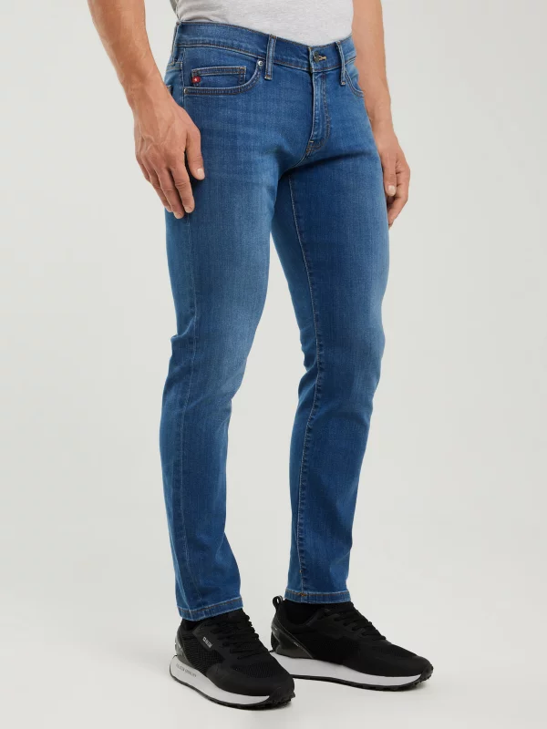 Jeansy męskie dopasowane niebieskie Tedd 356
