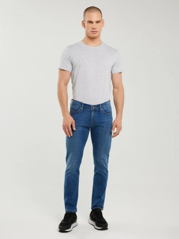 Jeansy męskie dopasowane niebieskie Tedd 356