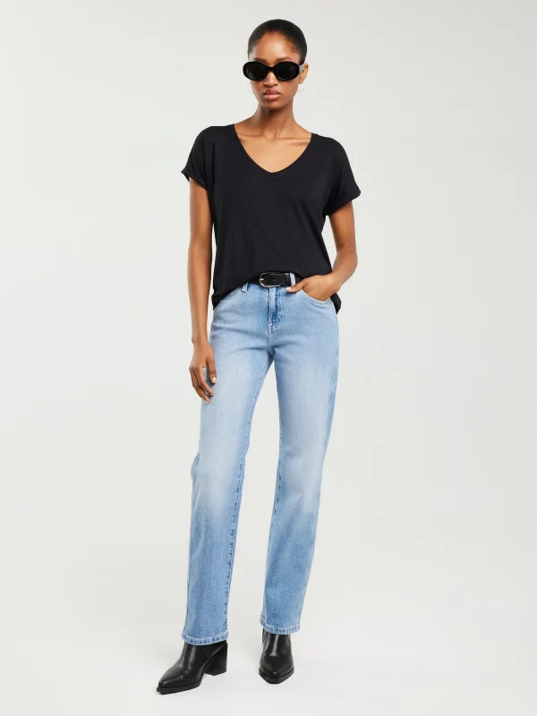 Koszulka damska o luźnym kroju czarna Valeria 906