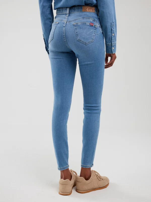 Jeansy damskie push up z wysokim stanem jasnoniebieskie Melinda High Waist 103