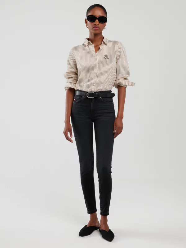 Jeansy damskie push up z wysokim stanem szare Melinda High Waist 895