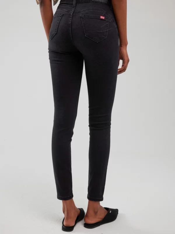 Jeansy damskie push up z wysokim stanem szare Melinda High Waist 895