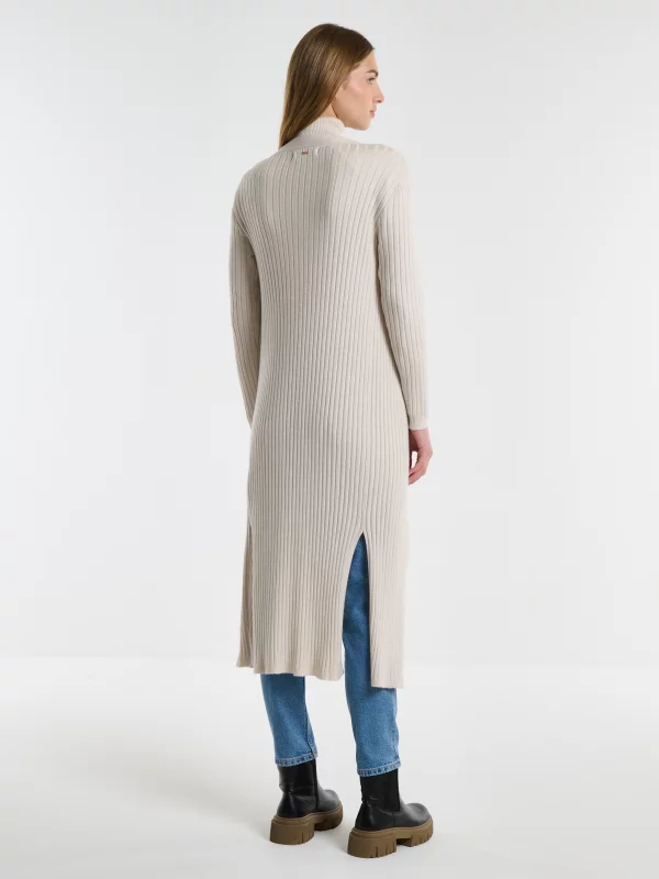 Kardigan damski długi kremowy Neka 102