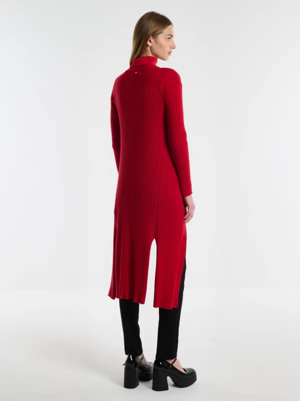 Kardigan damski długi czerwony Neka 603