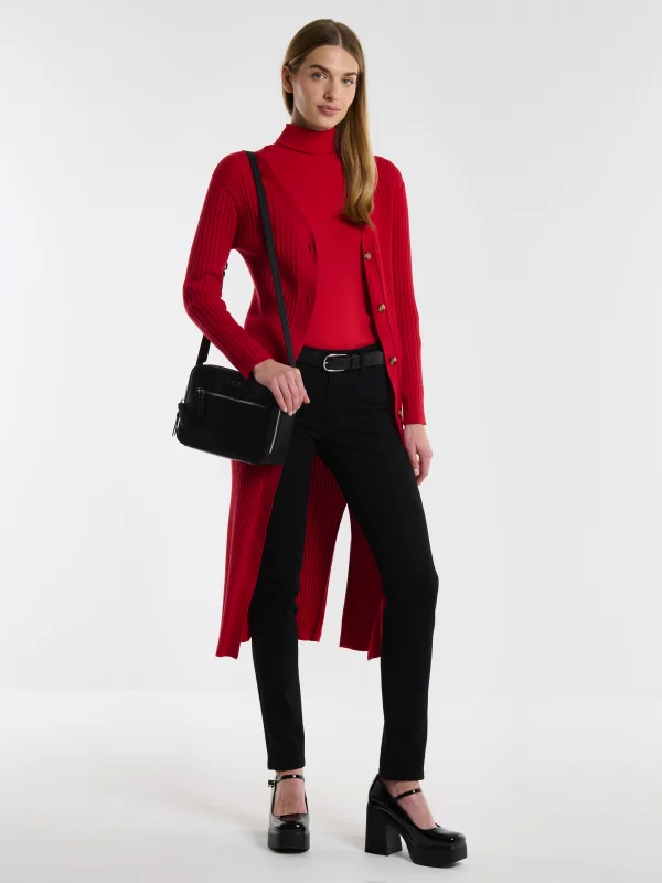 Kardigan damski długi czerwony Neka 603