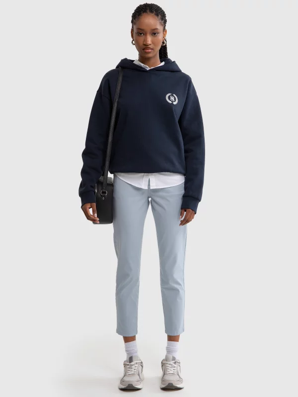 Spodnie damskie chinosy slim niebieskie Riana 400