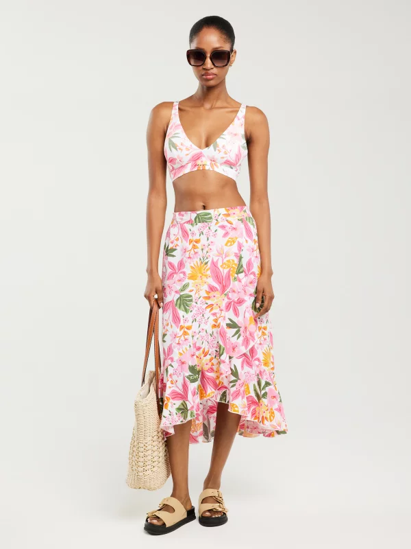 Góra od kostiumu kąpielowego z motywem kwiatowym Morra 000