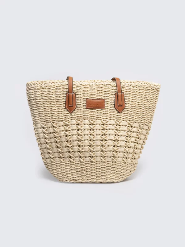 Torebka damska pleciona beżowa Signa 801