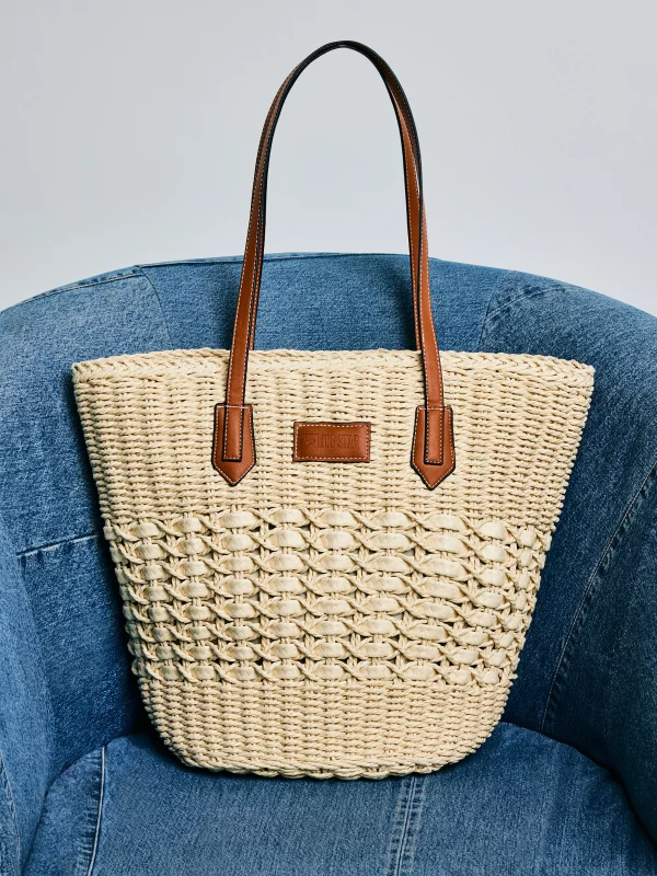 Torebka damska pleciona beżowa Signa 801