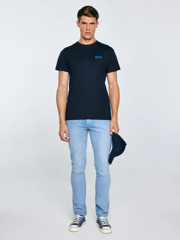 Koszulka męska z nadrukiem granatowa Tatisar 403