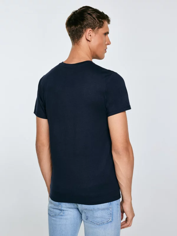 Koszulka męska z nadrukiem granatowa Tatisar 403