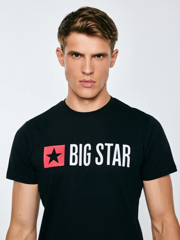 Koszulka męska z logo BIG STAR czarna Quado 906