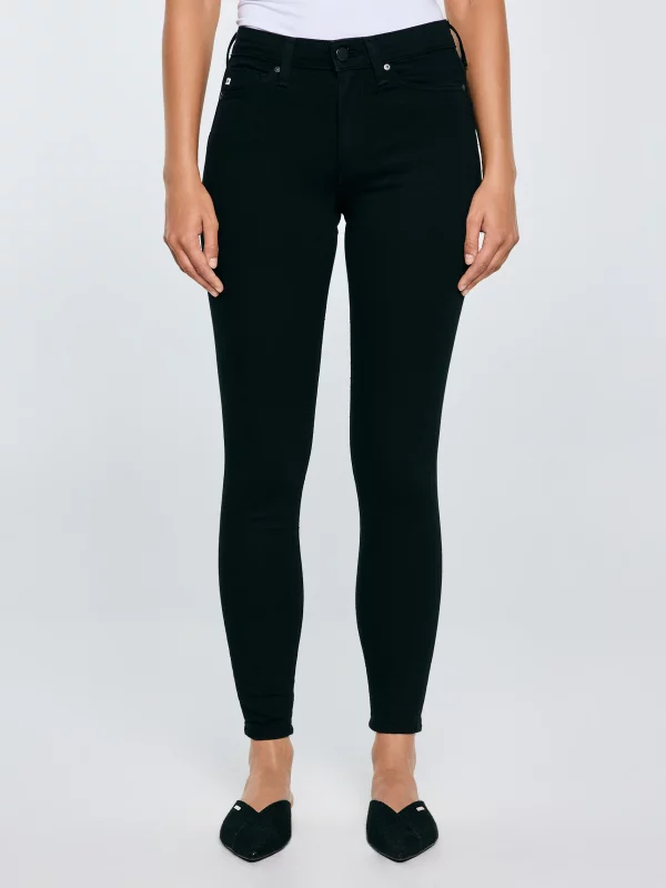 Jeansy damskie push up z wysokim stanem czarne Melinda High Waist 915