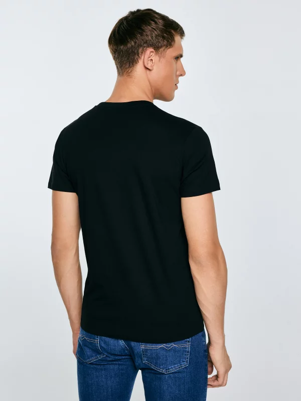 Koszulka męska z nadrukiem czarna Tatisar 906