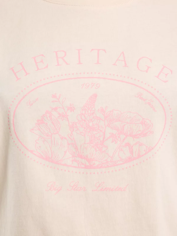 Koszulka damska z nadrukiem kremowa Alota 103