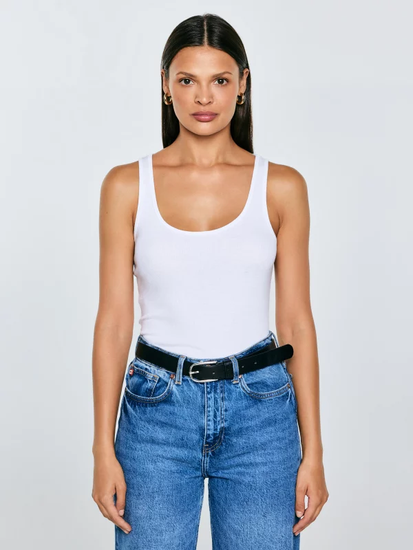 Koszulka damska na ramiączkach biała Alena 101