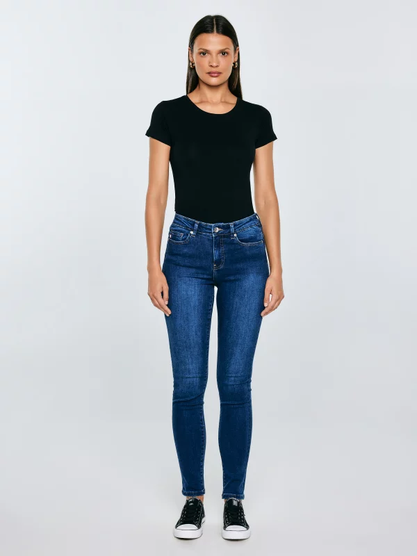 Koszulka damska slim z bawełny supima czarna Supiclassica 906