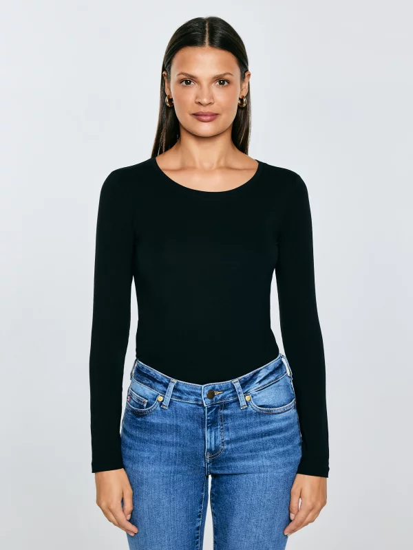 Bluzka damska slim z bawełny supima czarna Supiclassicala 906