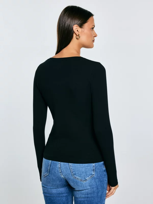 Bluzka damska slim z bawełny supima czarna Supiclassicala 906