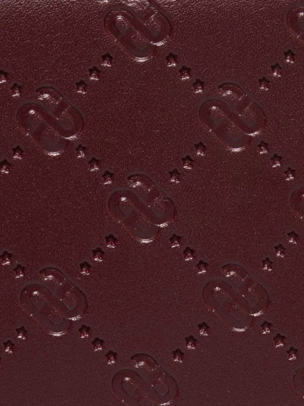 Portfel damski z ozdobnym tłoczeniem bordowy Lisetto 604