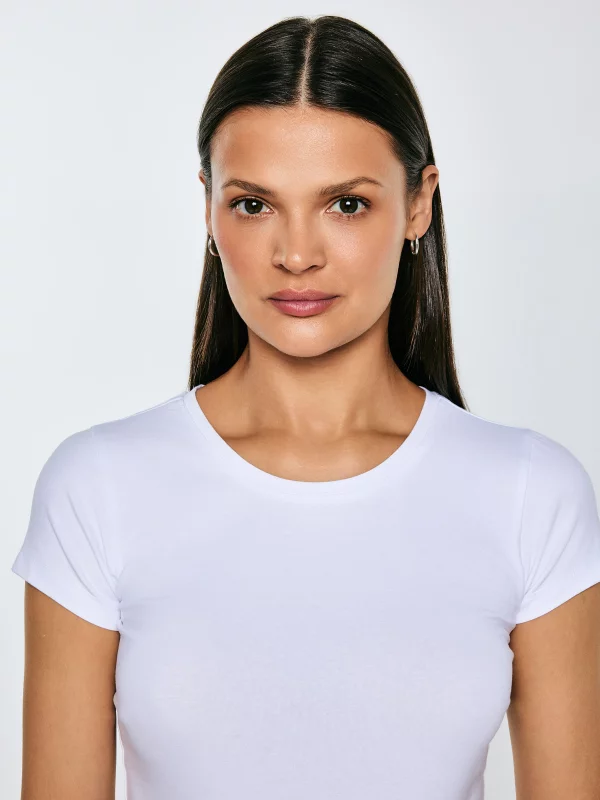 Koszulka damska z krótkim rękawem biała Classaca 101