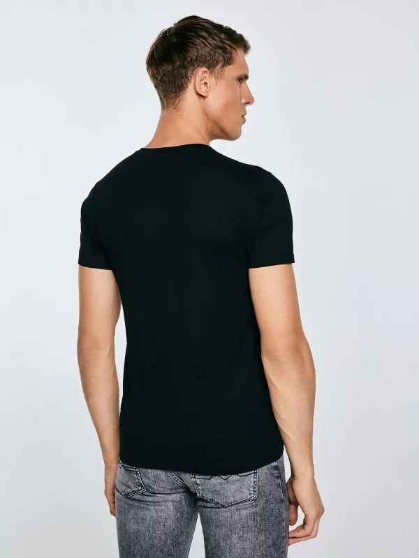 Koszulka męska z kieszonką czarna Carbon 906