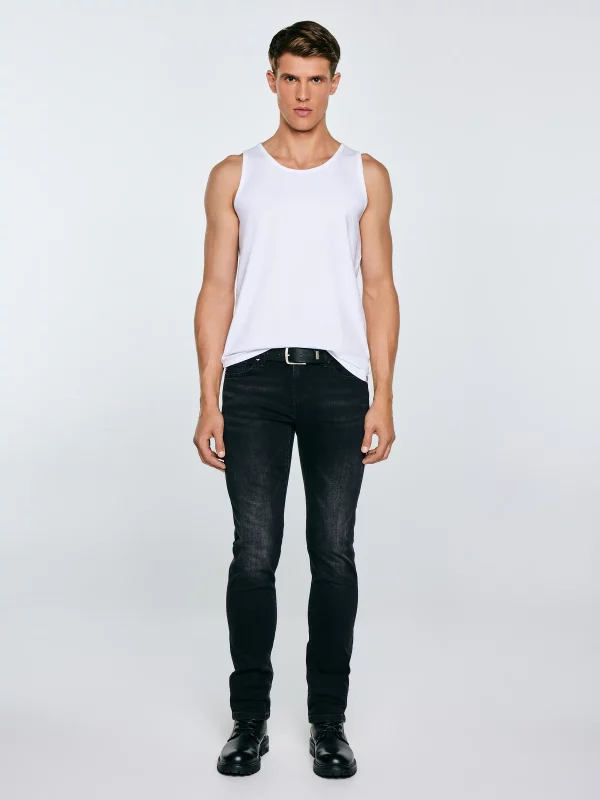 Koszulka męska slim bez rękawów biała Dero 101