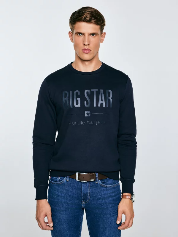 Bluza męska z nadrukiem granatowa Ecodort 403