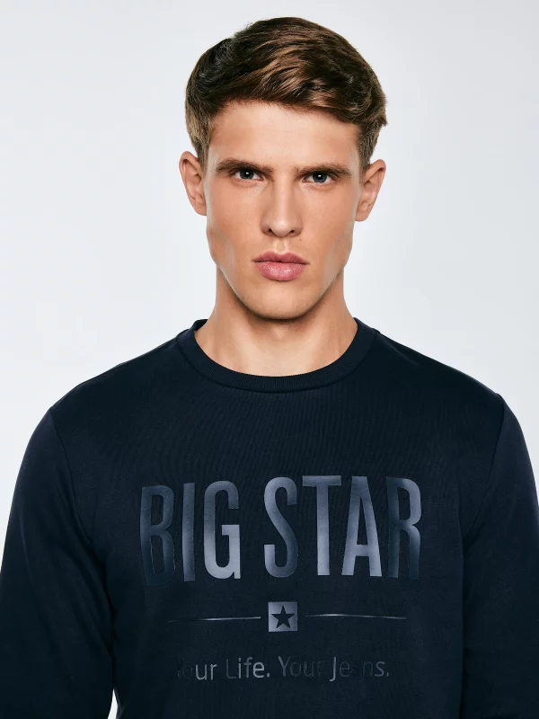 Bluza męska z nadrukiem granatowa Ecodort 403