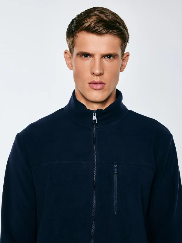 Bluza męska polarowa rozpinana granatowa Malkom 403