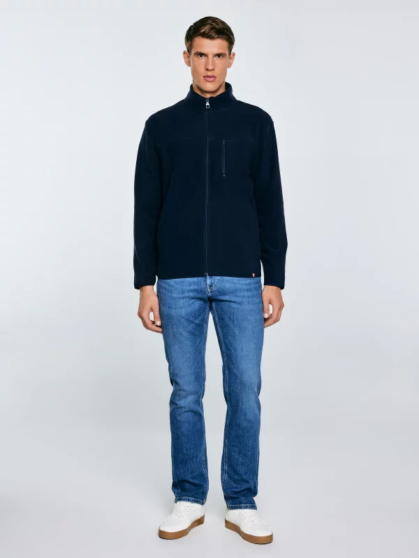 Bluza męska polarowa rozpinana granatowa Malkom 403