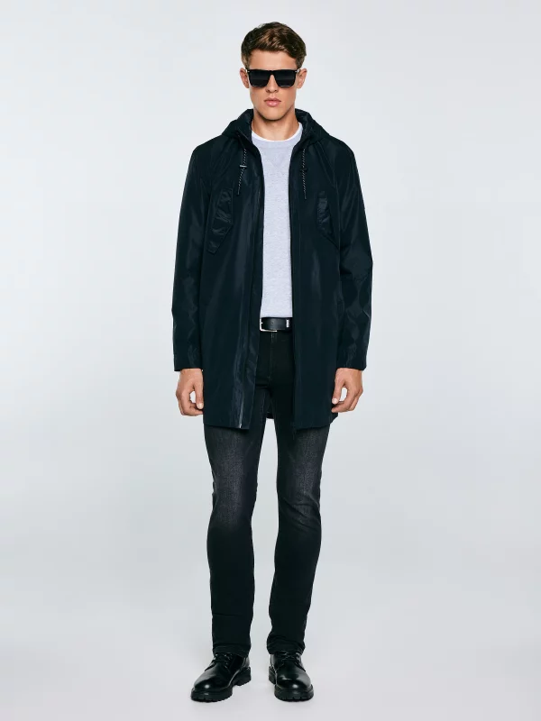 Płaszcz męski przeciwdeszczowy czarny Ract 906