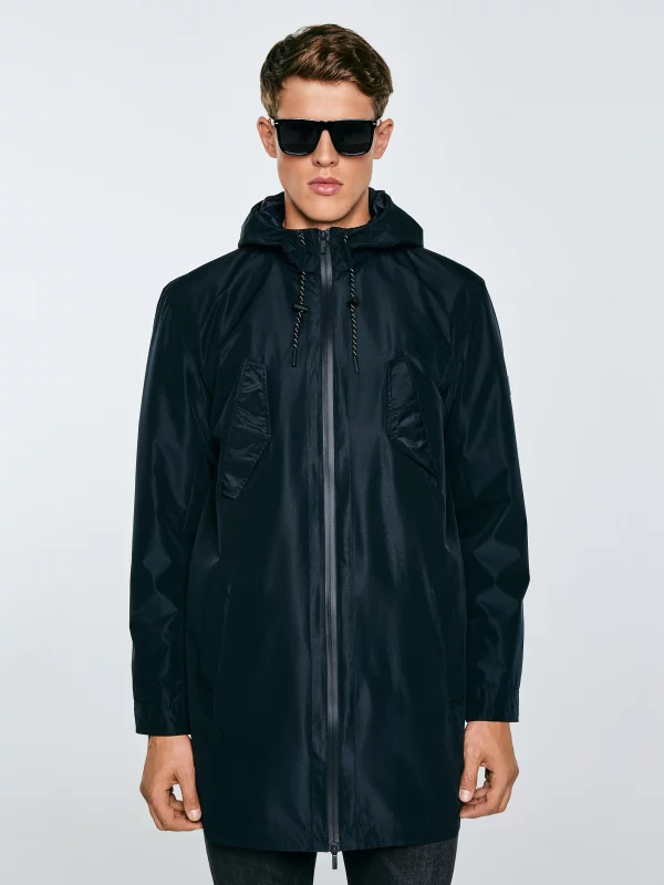 Płaszcz męski przeciwdeszczowy czarny Ract 906