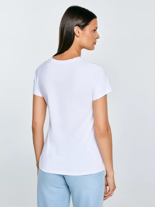 Koszulka damska z logo biała Risma 101