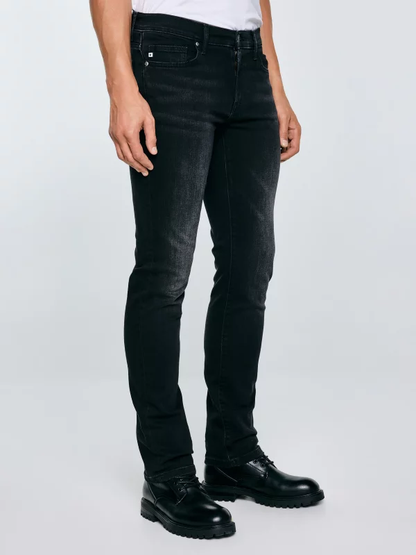 Jeansy męskie dopasowane czarne Terry 955