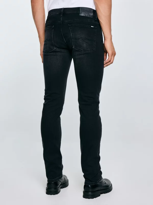 Jeansy męskie dopasowane czarne Terry 955