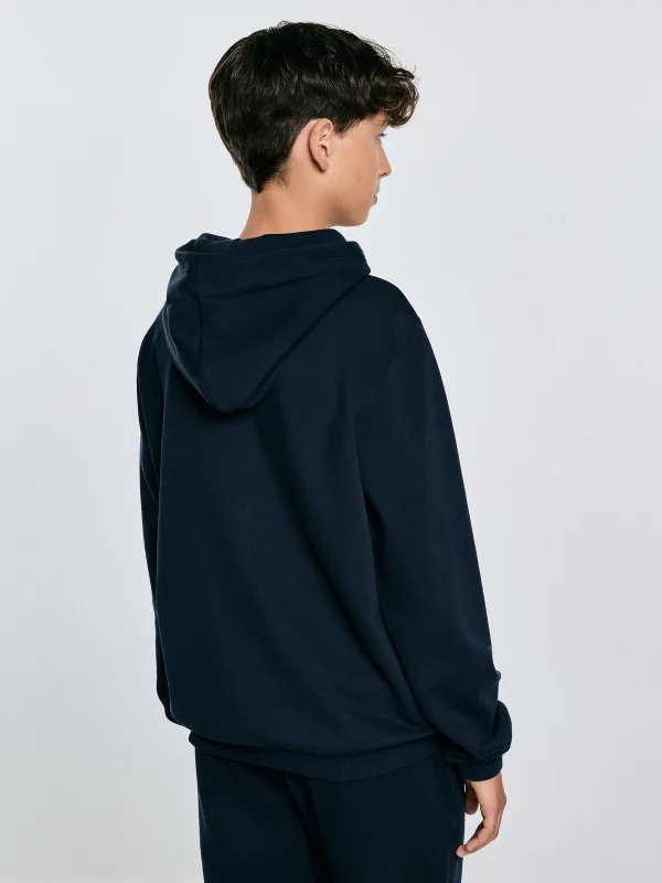 Bluza chłopięca rozpinana z kapturem granatowa Aron 403