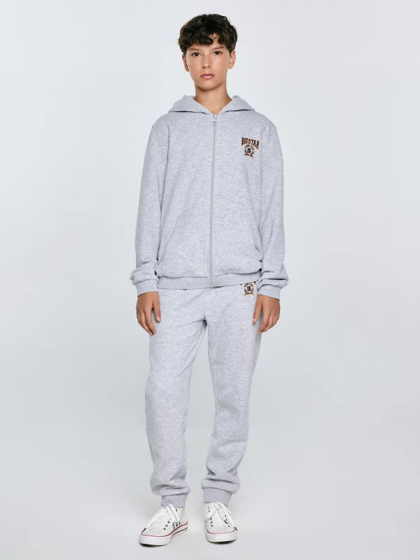 Bluza chłopięca rozpinana z kapturem szara Aron 901