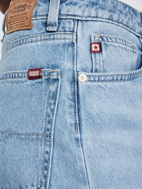 Jeansy damskie z szeroką nogawką niebieskie Atrea 195