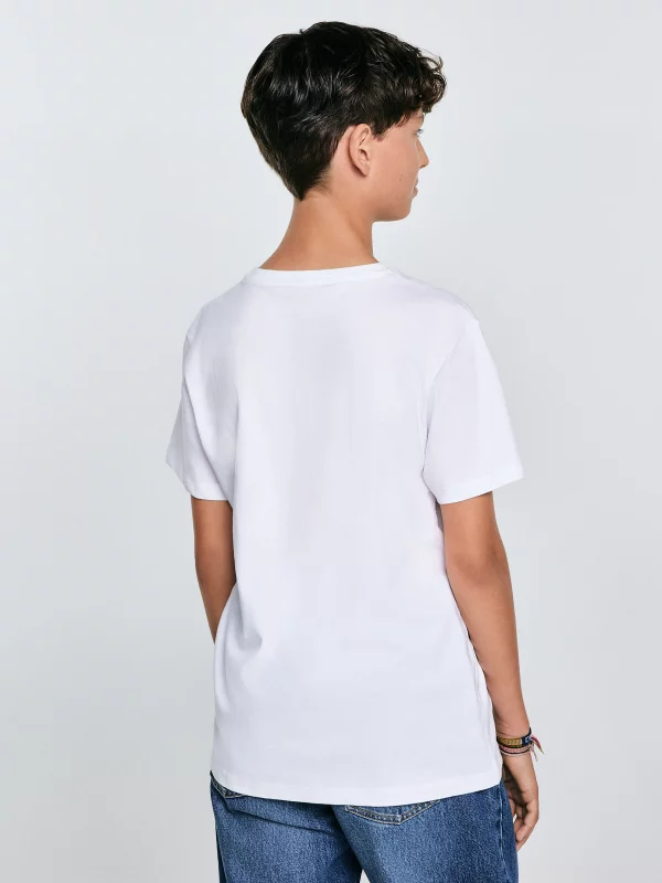 Koszulka chłopięca z krótkim rękawem biała Basser 101