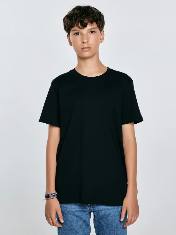 Koszulka chłopięca z krótkim rękawem czarna Basser 906