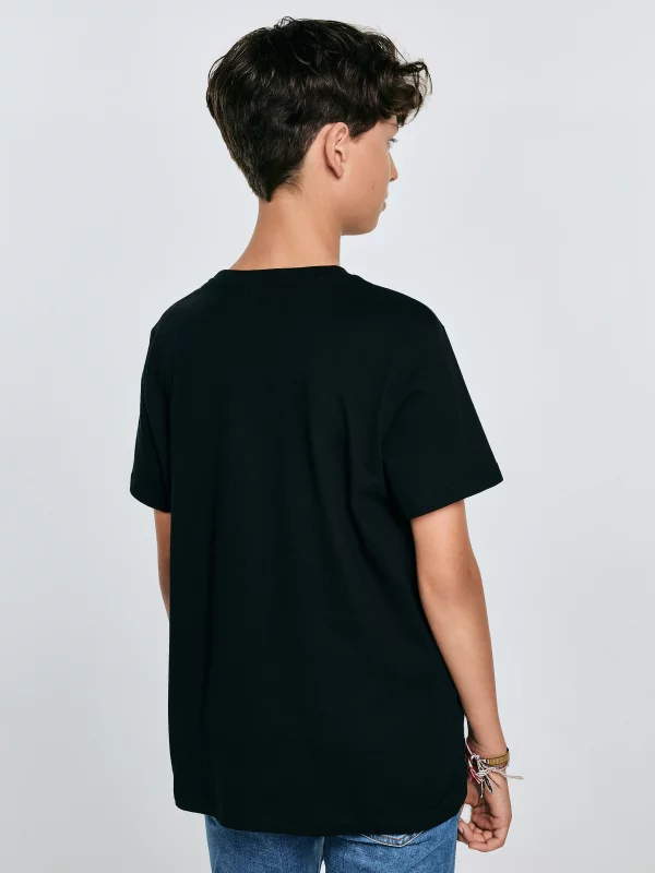 Koszulka chłopięca z krótkim rękawem czarna Basser 906