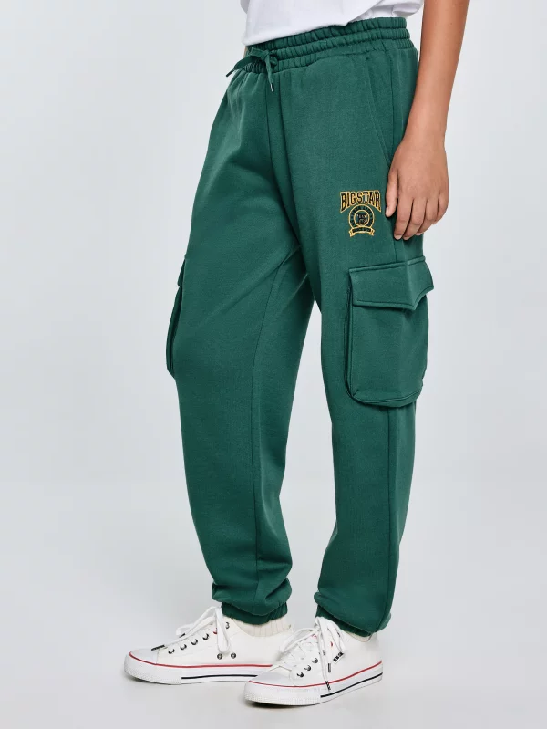 Spodnie chłopięce dresowe cargo khaki Cargir 304