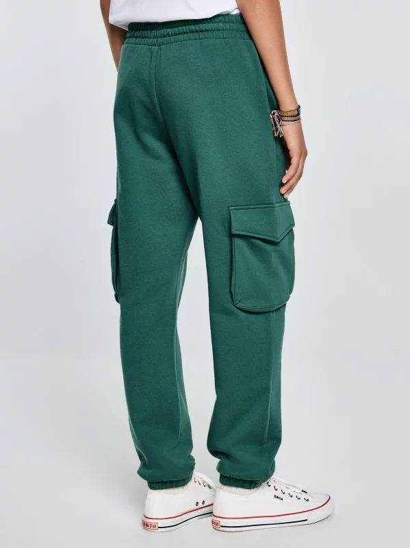 Spodnie chłopięce dresowe cargo khaki Cargir 304