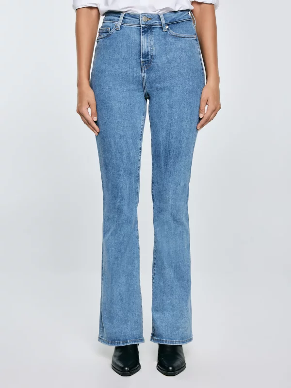 Jeansy damskie z rozszerzaną nogawką jasnoniebieskie Clara Flare 158