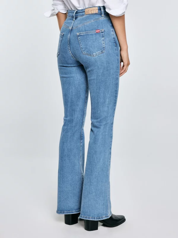 Jeansy damskie z rozszerzaną nogawką jasnoniebieskie Clara Flare 158