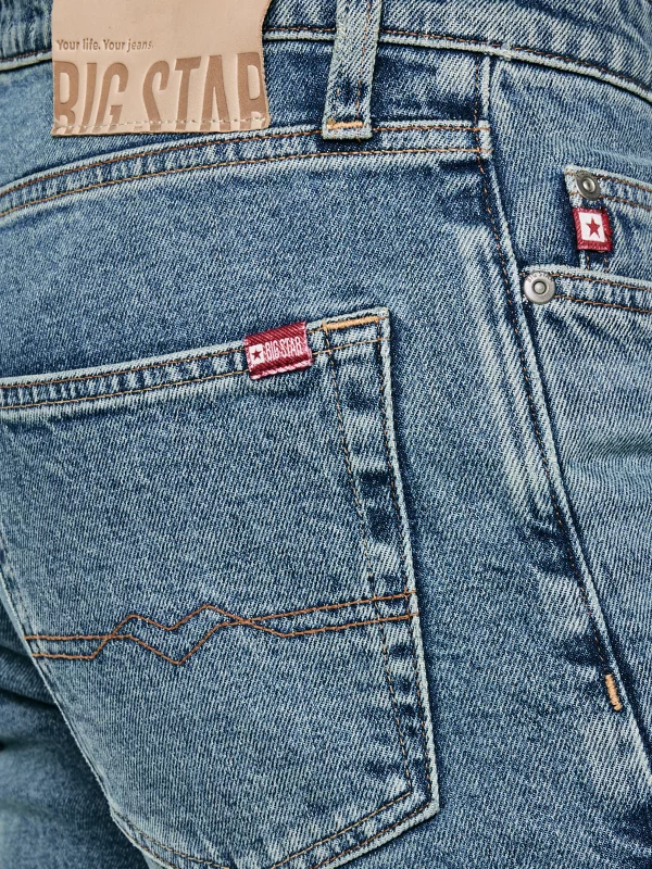 Jeansy męskie z przeszyciami niebieskie Colt Double Knee 406