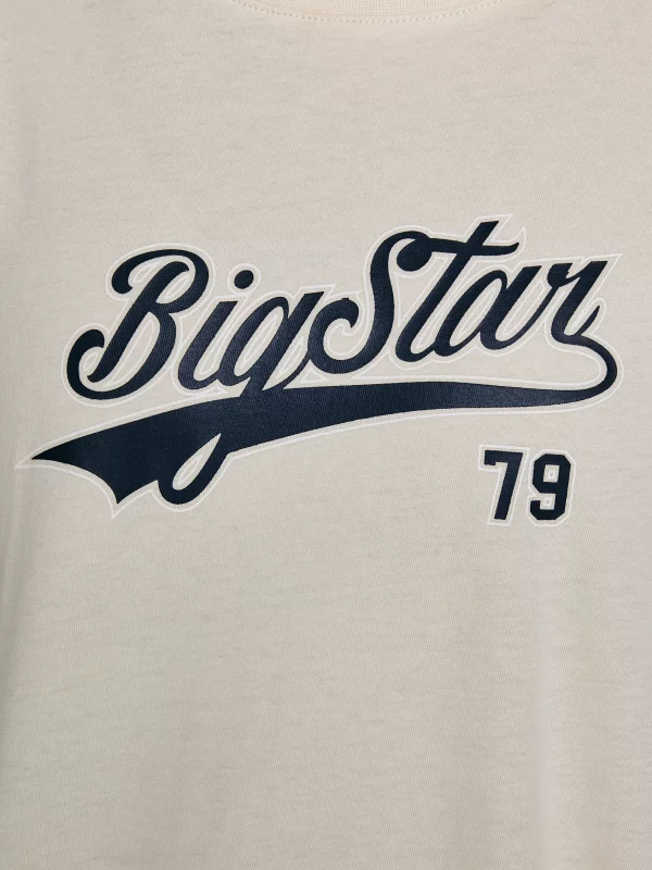 Koszulka dziewczęca oversize z nadrukiem kremowa Emillia 103