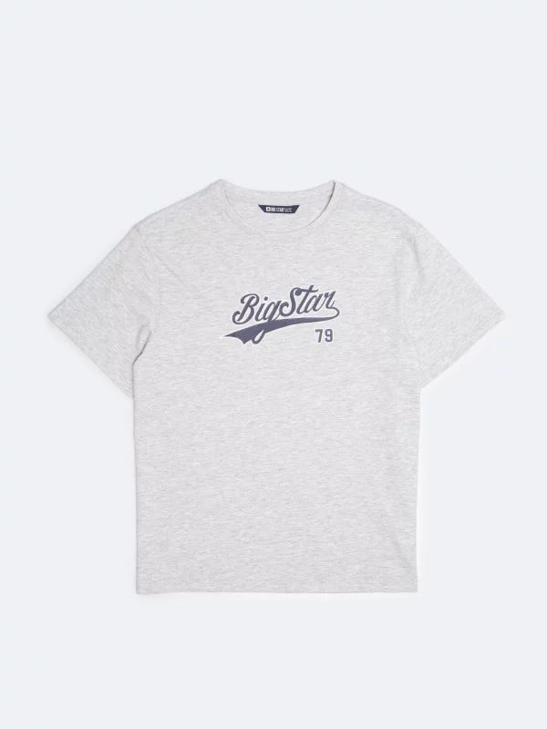Koszulka dziewczęca oversize z nadrukiem szara Emillia 901