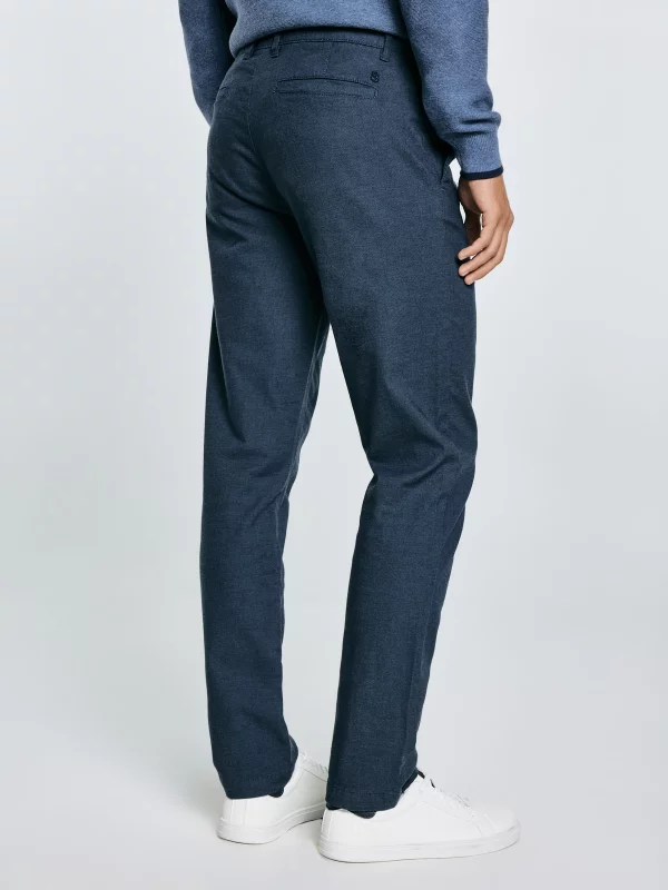 Spodnie męskie chinosy w drobny wzorek granatowe Erhati 403